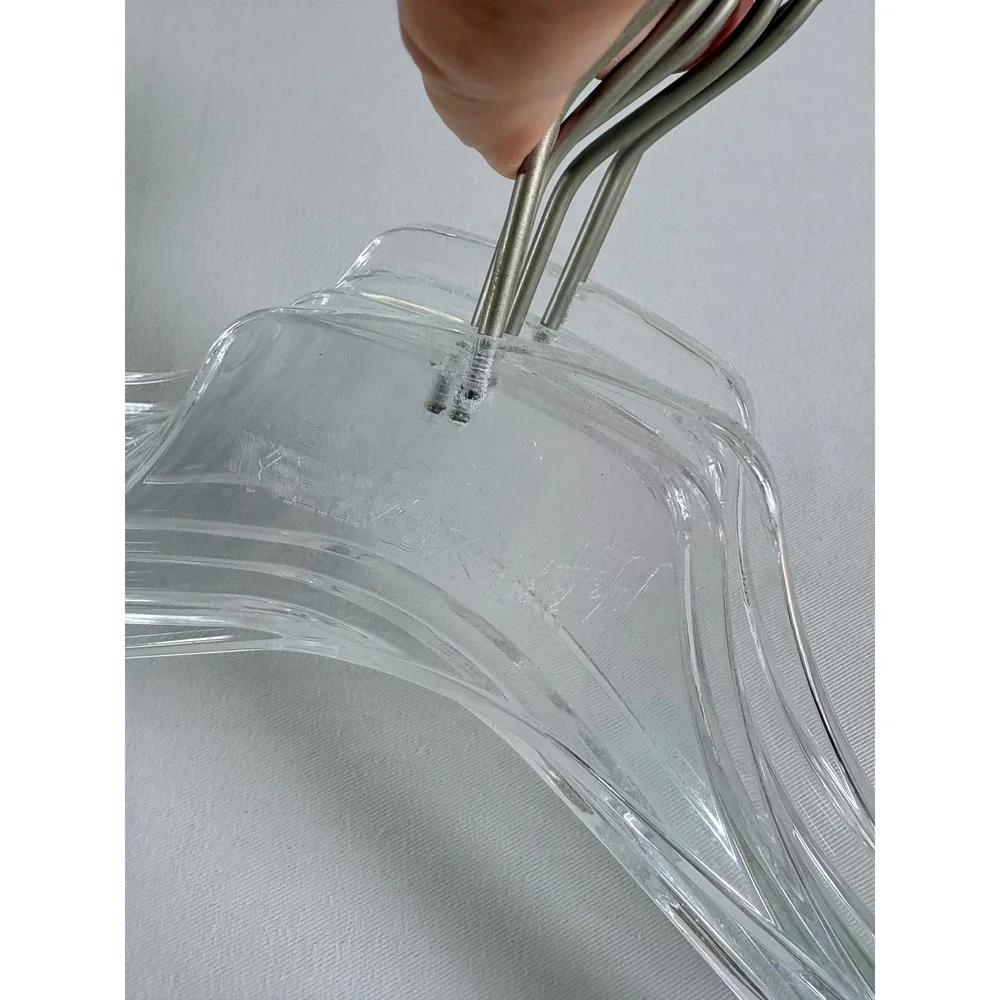 Kenzo x H&M Hangers Clear Good 6pc Acrylic Metal Hook Embossed Logo